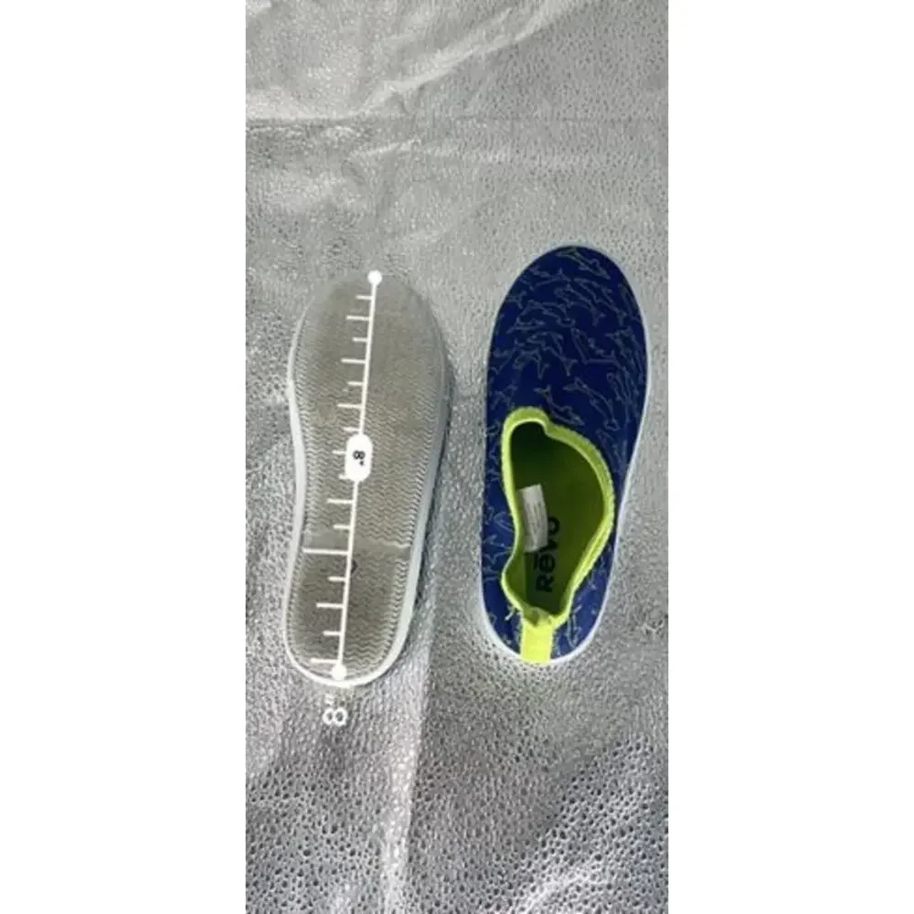 Revo Boys Youth Blue Green Shark Print Slip-On Water Shoes